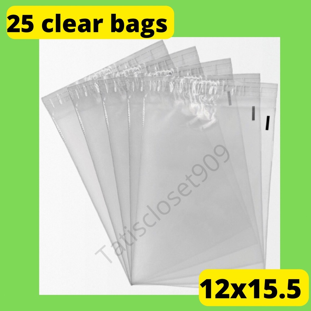 25 12x15.5 clear storage self seal bags